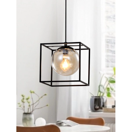 Светильник подвесной (подвес) Rivoli Miyuki 5146-201 1 х Е14 40 Вт черный лофт - кантри потолочный