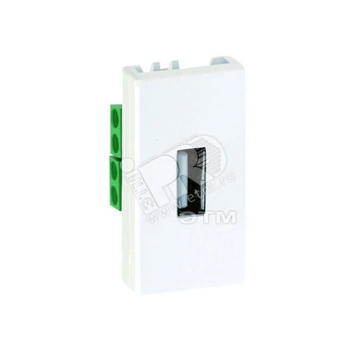 Разъем USB тип А, узкий, винты, S27 слоновая кость