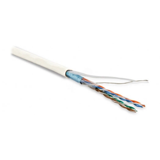 Кабель витая пара, экранированная F/UTP, категория 5e, 4 пары (26 AWG), многожильный (patch), экран - фольга, LSZH, нг(С)-HF, –20°C – +75°C, белый