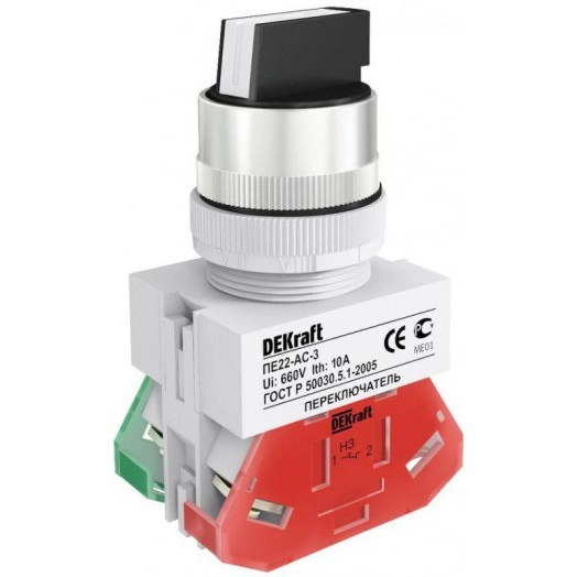 Переключатель на 3 фикс. полож. I-O-II станд. ручка 1НО+1 SchE 25052DEK