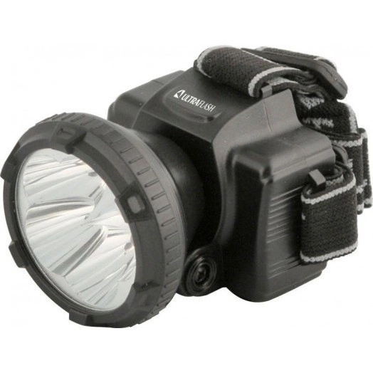 Фонарь налобный аккумуляторный LED 5365 (220В 5LED 2 режима; черн.) Ultraflash 11648