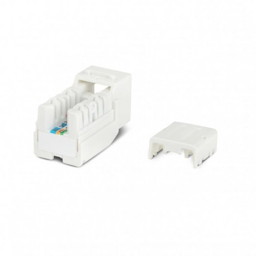 Вставка KJNE-8P8C-C5e-90-WH Keystone Jack RJ45(8P8C) кат. 5e 110 IDC зад. с помощью NE-TOOL бел. Hyperline 46653