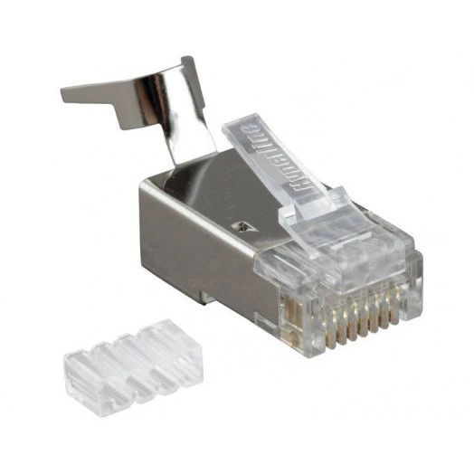 Разъем RJ45(8P8C) PLUG-8P8C-UV-C6-TW-SH-10 под витую пару кат.6 экранир. универс. (уп.10шт) Hyperline 49340