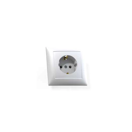 Розетка 1-м СП Селена РС16-370 16А IP20 с заземл. бел. Кунцево 8111