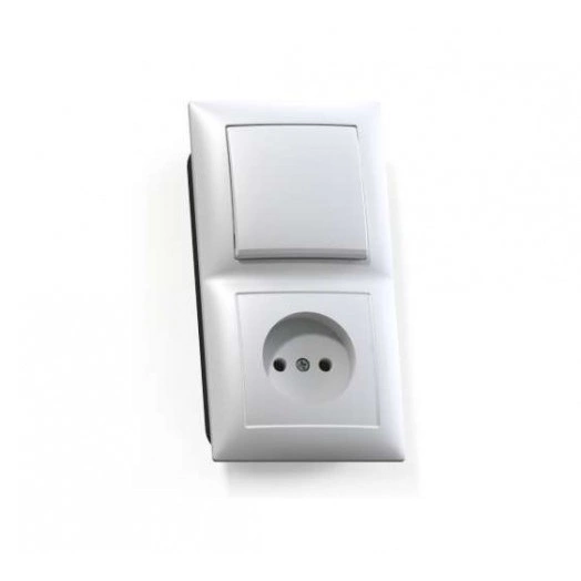 Блок СП БКВР-408 Селена (1-кл. выкл. + розетка) бел. Кунцево 8200
