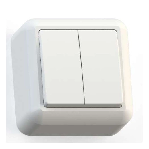 Выключатель 2-кл. ОП Оптима 10А IP20 А510-380 с монтаж. пластиной сл. кость Кунцево 8033 Выключатель 2-кл. ОП Оптима 10А IP20 А510-380 с монтаж. пластиной сл. кость Кунцево 8033