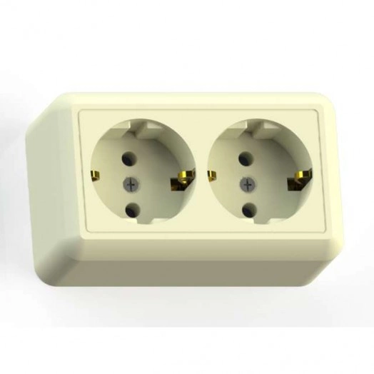 Розетка 2-м ОП Оптима РА16-374 16А IP20 с заземл. с монтаж. пластиной сл. кость Кунцево 8038 Розетка 2-м ОП Оптима РА16-374 16А IP20 с заземл. с монтаж. пластиной сл. кость Кунцево 8038