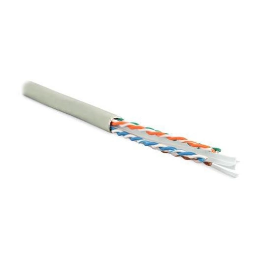 Кабель витая пара U/UTP кат.6 4х2х23AWG solid LSZH нг(А)-HF UUTP4-C6-S23-IN-LSZH-GY-305 сер. (уп.305м) Hyperline 42048