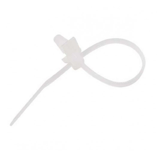 Хомут кабельный 2.5х100 P6.6 бел. с крепежным пистоном (уп.100шт) Rexant 07-0107