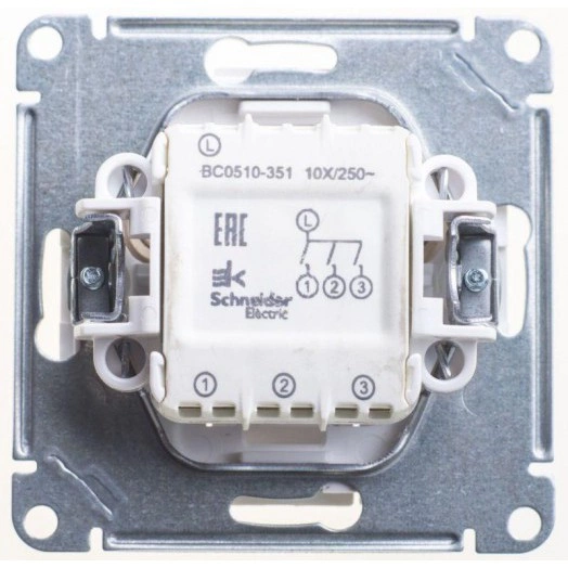Механизм выключателя 3-кл. СП W59 10А IP20 10AX бел. SchE VS0510-351-1-86