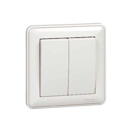 Выключатель 2-кл. СП W59 10А IP20 10AX в сборе бел. SchE VS510-252-18