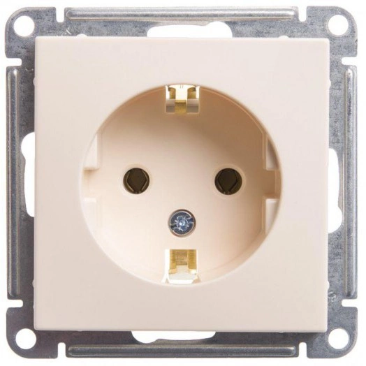 Механизм розетки 1-м СП W59 16А IP20 с заземл. без защ. шторок сл. кость SchE RS16-154-2-86