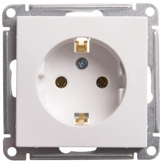 Механизм розетки 1-м СП W59 16А IP20 с заземл. без защ. шторок бел. SchE RS16-154-1-86