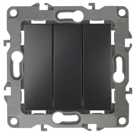 Механизм выключателя 3-кл. СП Эра12 10А IP20 12-1107-05 250В 10AX антрацит Эра Б0014673