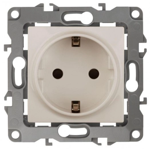 Механизм розетки 1-м СП Эра12 12-2101-02 16А IP20 16AX 250В 2P+E Schuko сл. кость Эра Б0014676