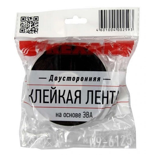 Скотч двухстор. 25ммх5м зел. на черной основе REXANT 09-6125 Скотч двухстор. 25ммх5м зел. на черной основе REXANT 09-6125