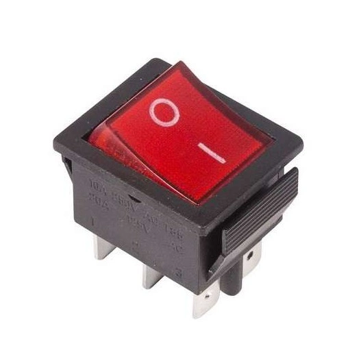 Выключатель клавишный 250В 15А (6с) ON-ON с подсветкой (RWB-506; SC-767) красн. Rexant 36-2350