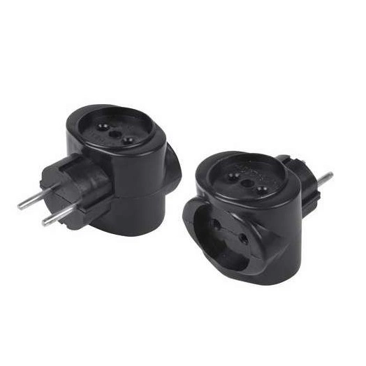 Тройник электрический биметалл 220В 6А черн. REXANT 11-1064-1