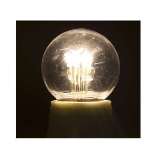 Лампа светодиодная 1Вт шар d45 6LED прозрачная тепл. бел. E27 эффект лампы накаливания Neon-Night 405-126