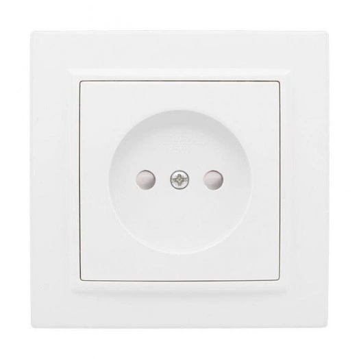 Розетка 1-м СП Минск 10А IP20 без заземл. защ. шторки бел. Basic EKF ERR10-022-100