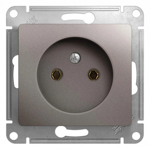 Механизм розетки 1-м СП Glossa 16А IP20 250В без заземл. платина SchE GSL001241