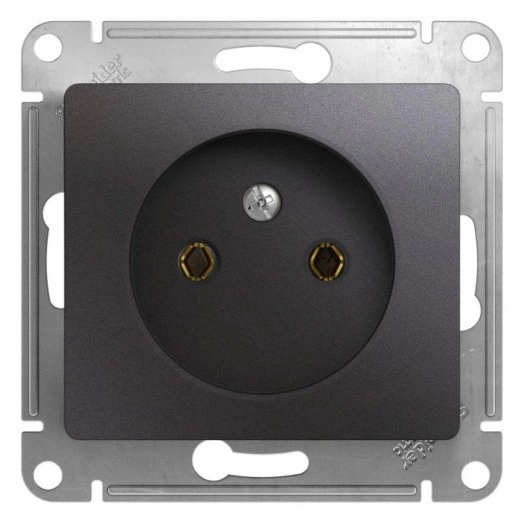 Механизм розетки 1-м СП Glossa 16А IP20 250В без заземл. графит SchE GSL001341