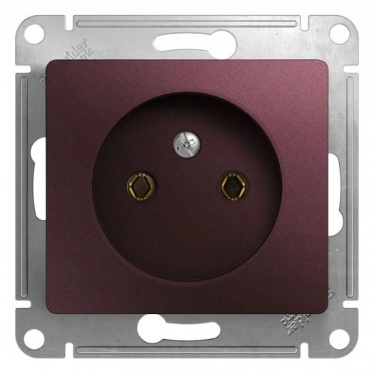 Механизм розетки 1-м СП Glossa 16А IP20 250В без заземл. баклажан. SchE GSL001141