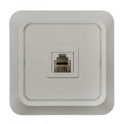 Розетка телефонная 1-м СП Bolleto 7034 16А IP20 бел. ASD / IN HOME 4690612000398