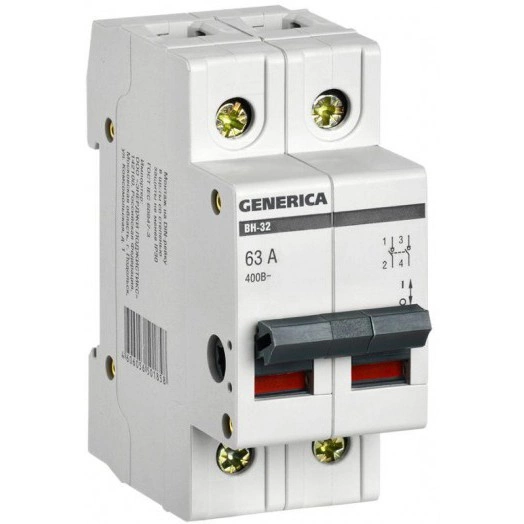 Выключатель нагрузки (мини-рубильник) 2п ВН-32 63А GENERICA IEK MNV15-2-063