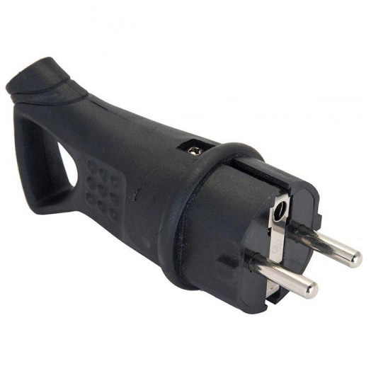 Вилка угловая 16А 2P+PE 230В IP44 с кольцом каучук Basic EKF RPS-017-16-230-44 Вилка угловая 16А 2P+PE 230В IP44 с кольцом каучук Basic EKF RPS-017-16-230-44