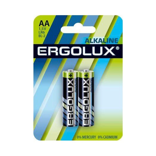 Элемент питания алкалиновый LR6 BL-2 LR6 BL-2 1.5В Alkaline (блист.2шт) Ergolux 11747
