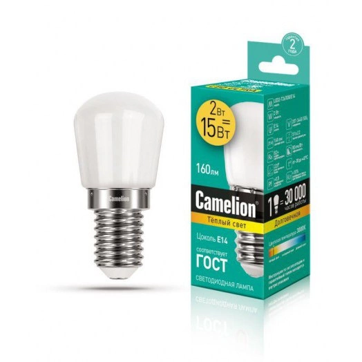 Лампа светодиодная LED2-T26/830/E14 2Вт 220В Camelion 13153