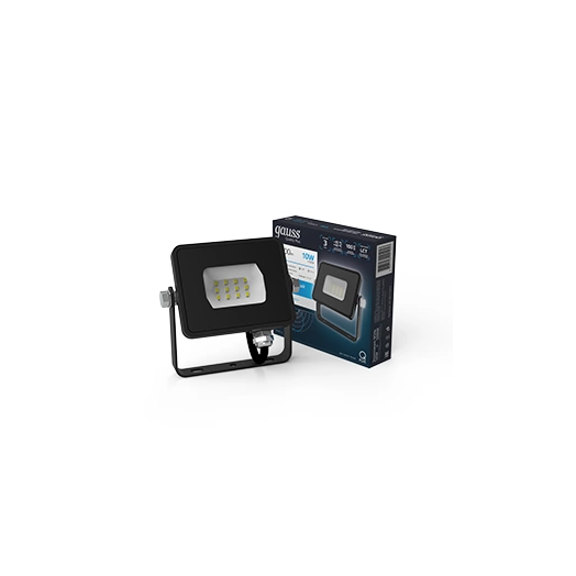 Прожектор светодиодный Qplus 10Вт 1000лм 6500К IP65 200-240В черн. Gauss 613511310