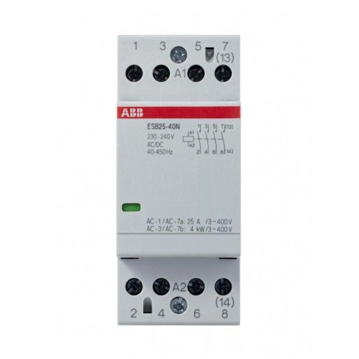 Контактор ESB25-40N-06 модульный (25А АС-1 4НО) катушка 230В AC/DC ABB 1SAE231111R0640