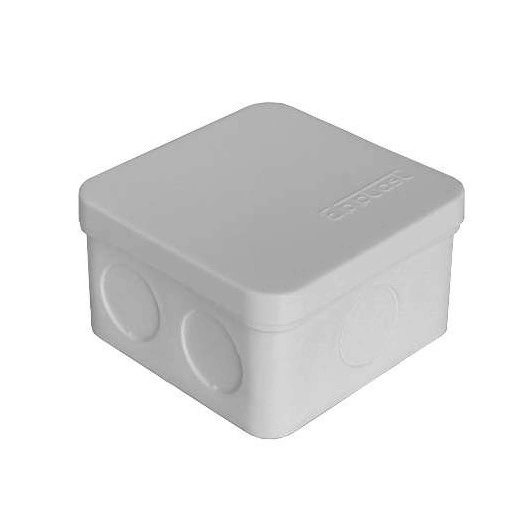 Коробка распределительная ОП 75х75х45мм IP54 6 выходов без гермовводов крышка защелкивающаяся сер. Epplast 225332