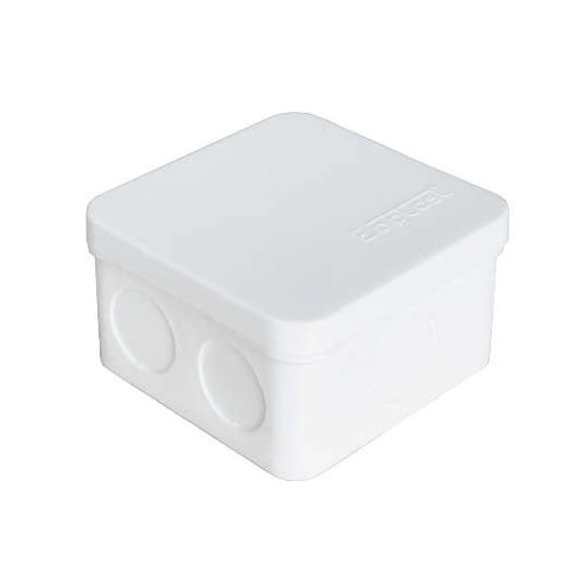 Коробка распределительная ОП 75х75х45мм IP54 6 выходов без гермовводов крышка защелкивающаяся бел. Epplast 225331