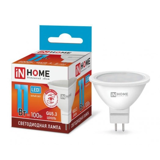 Лампа светодиодная LED-JCDR-VC 11Вт 4000К нейтр. бел. GU5.3 990лм 230В IN HOME 4690612020358