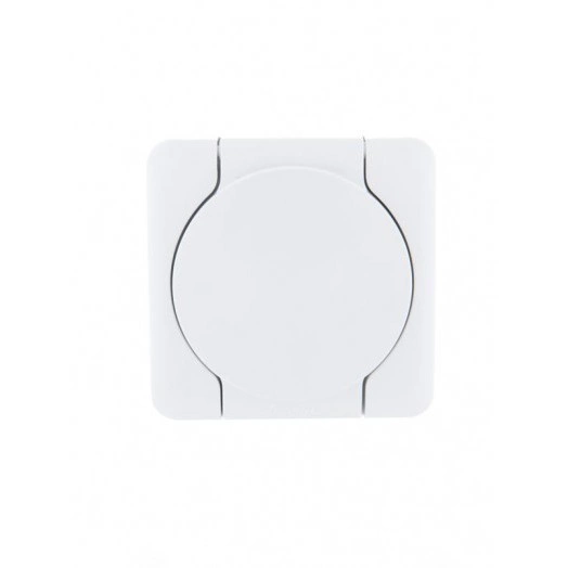 Розетка 1-м ОП Viola с заземл. с крышкой бел. LEZARD 751-0200-123