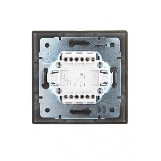 Выключатель 2-кл. 1п СП Mira 10А IP20 со вставкой черн. бархат LEZARD 701-4242-101