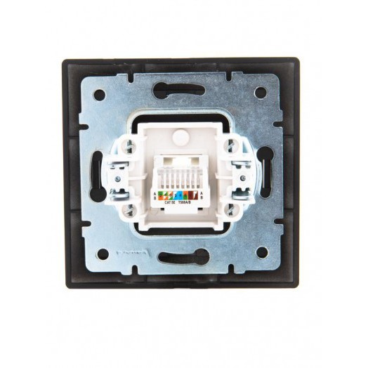 Розетка компьютерная 1-м СП Mira RJ45 черн. бархат LEZARD 701-4242-139