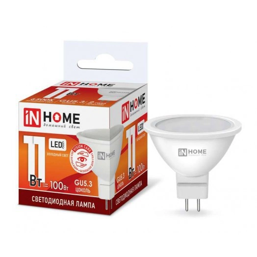 Лампа светодиодная LED-JCDR-VC 11Вт 230В GU5.3 6500К 990лм IN HOME 4690612024745