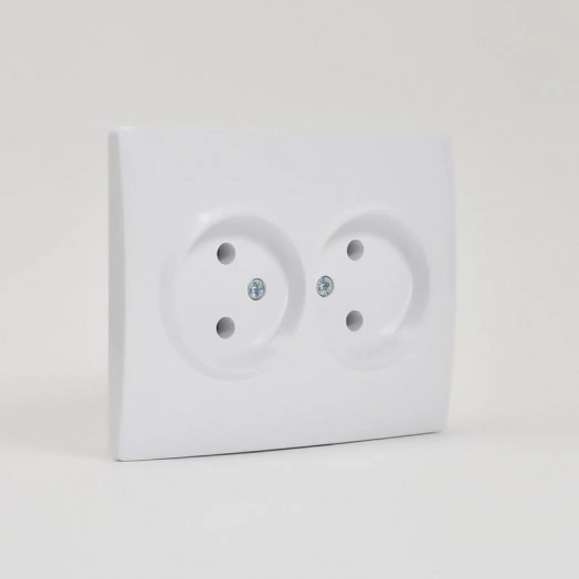 Розетка 2-м СП Karina 16А IP20 без заземл. термопласт бел. LEZARD 707-0200-128B