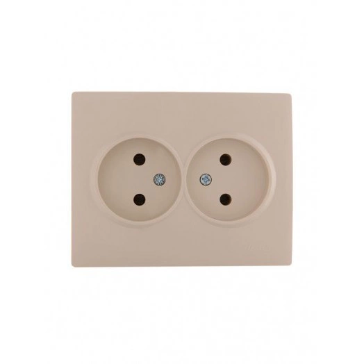 Розетка 2-м СП Karina 16А IP20 без заземл. термопласт крем. LEZARD 707-0300-128B