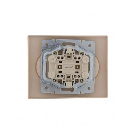 Розетка 2-м СП Karina 16А IP20 без заземл. термопласт крем. LEZARD 707-0300-128B