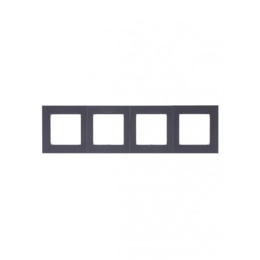 Рамка Levit 4п сталь/дым. черн. ABB 2CHH015040A6069