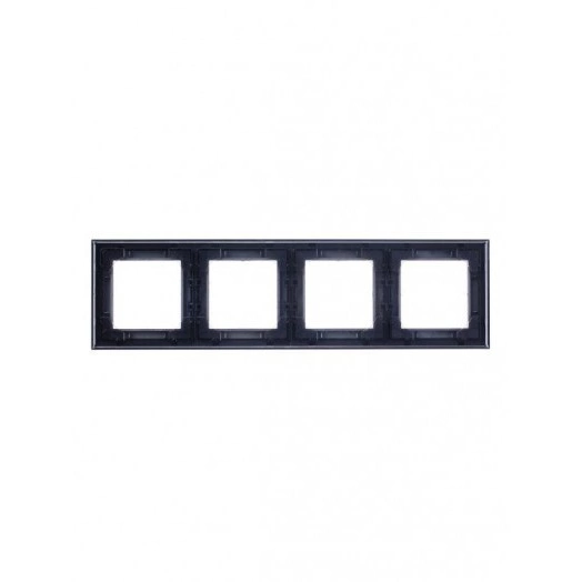 Рамка Levit 4п сталь/дым. черн. ABB 2CHH015040A6069