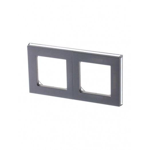 Рамка Levit 2п сталь/дым. черн. ABB 2CHH015020A6069
