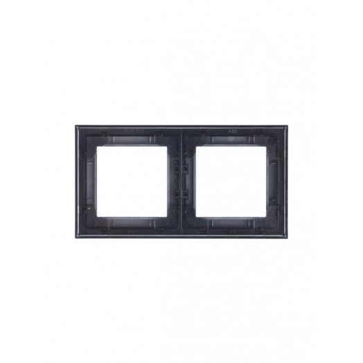 Рамка Levit 2п сталь/дым. черн. ABB 2CHH015020A6069