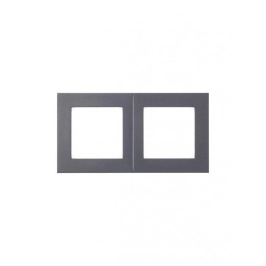 Рамка Levit 2п сталь/дым. черн. ABB 2CHH015020A6069