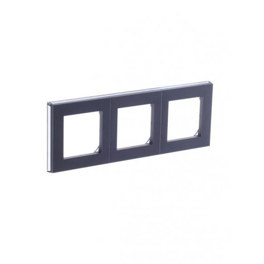 Рамка Levit 3п сталь/дым. черн. ABB 2CHH015030A6069